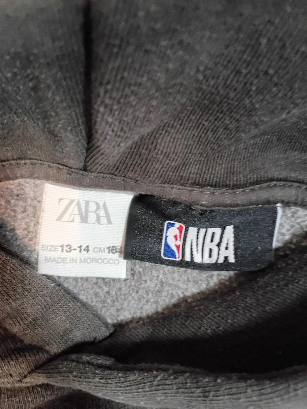 Zara Kids/Hoodie/Youth 13-14/Gray NBA Graphic Pullover Streetwear Basketball Urb